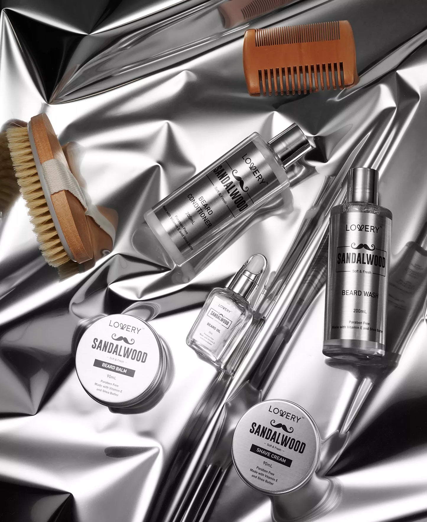 Lovery Men's 10-Pc. Sandalwood Beard Grooming Gift Set