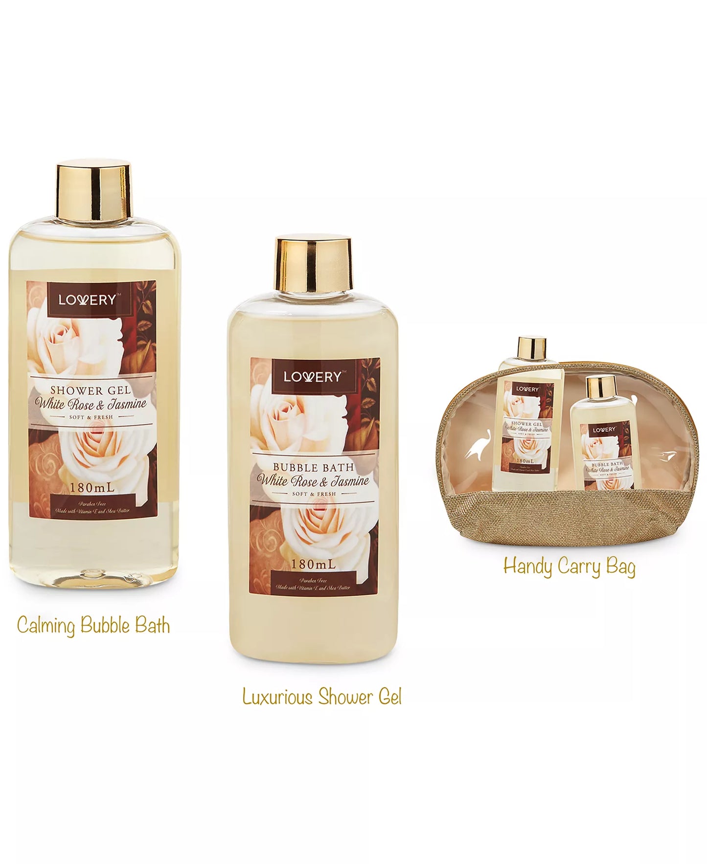Lovery 8 Piece White Rose Jasmine Body Care Gift Set