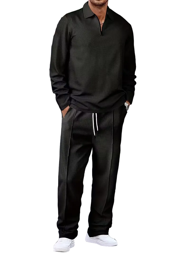 Men's Casual Suit - 2-Piece Solid Color with Plaid Pattern (XL)