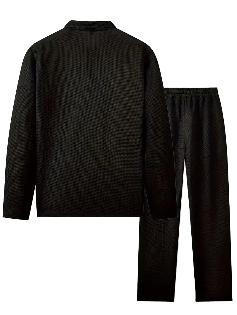 Men's Casual Suit - 2-Piece Solid Color with Plaid Pattern ( L)