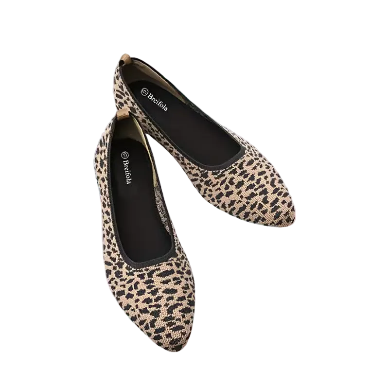 Breathable Knit Mary Jane Flats - Slip-On ( 8 )