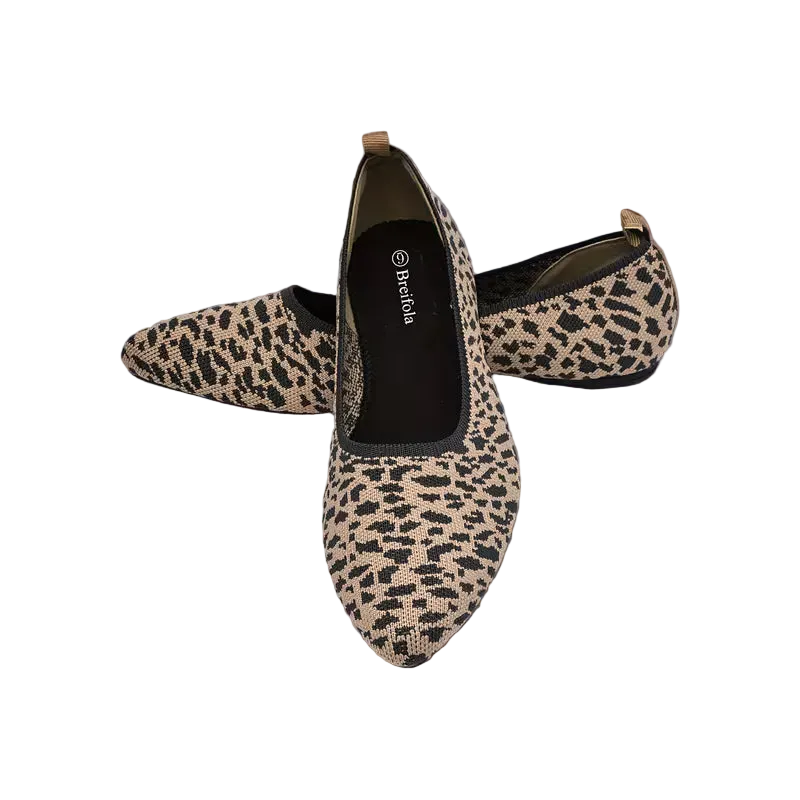 Breathable Knit Mary Jane Flats - Slip-On