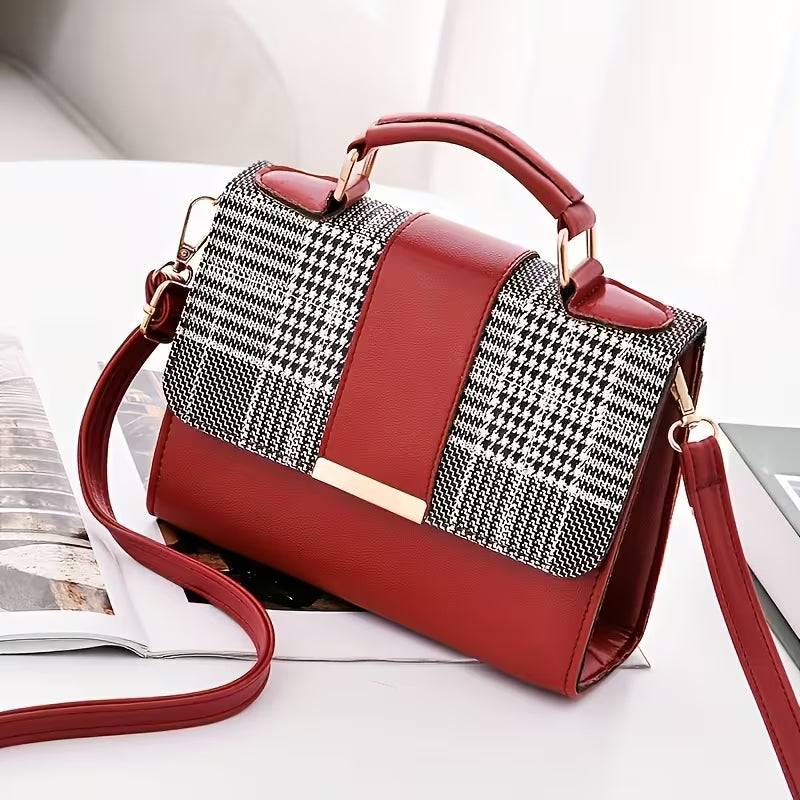 Fashion Plaid Pattern Shoulder Bag