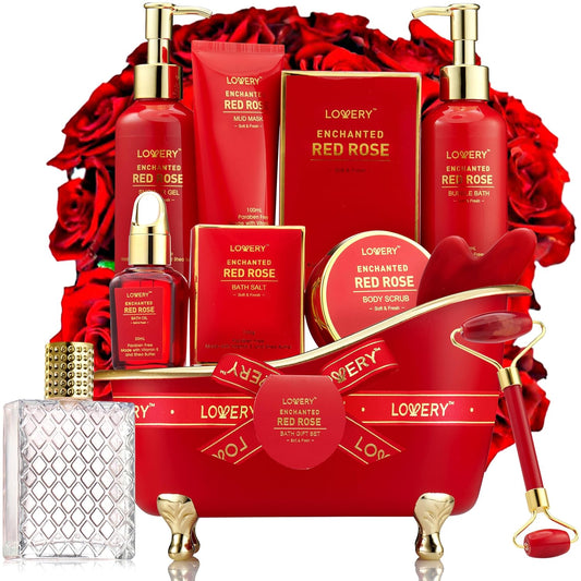 Lovery 10-Pc. Luxe Red Rose Bath & Body Care Gift Set