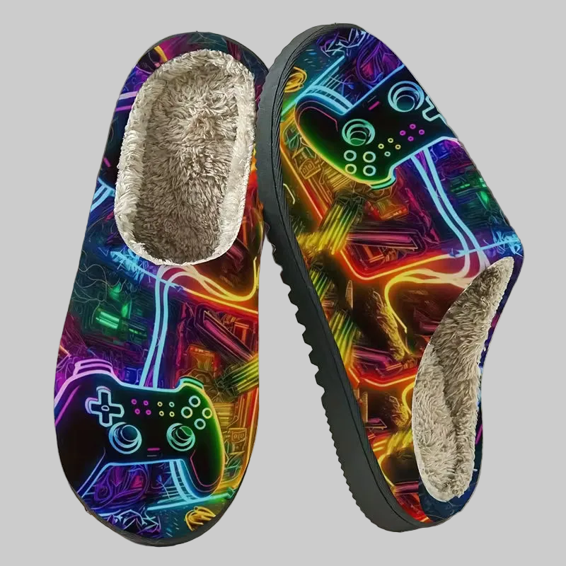 Retro Gaming Slippers, Unisex,  Size: 4.5-5