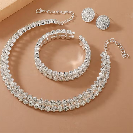 Luxury Sparkling Bridal Fashion Jewelry Set