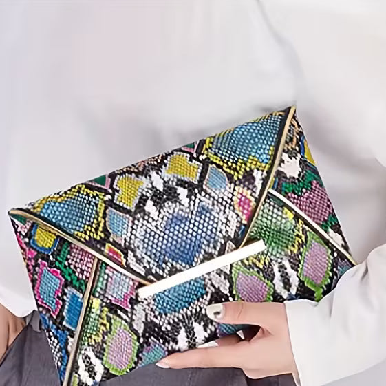 Snakeskin Clutch Wallet Handbag