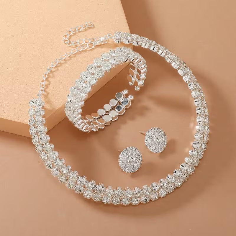 4-piece Luxury Sparkling Bridal Jewelry Set