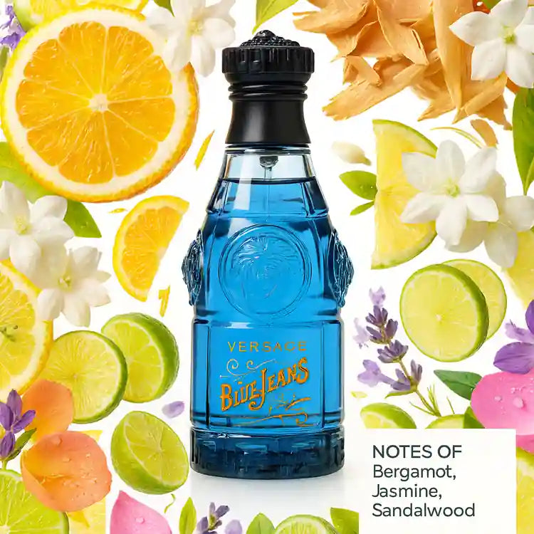 Blue Jeans by Versace 2.5 oz Eau De Toilette Spray for Men