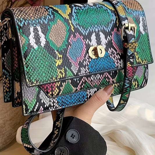 Colorful Women's Snake Shoulder Bag