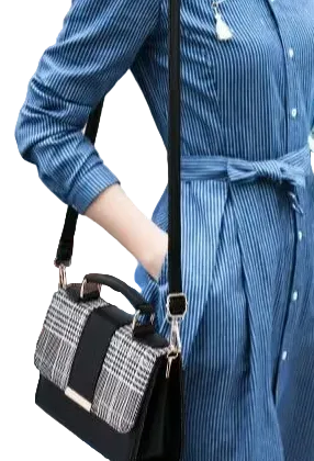 Black Houndstooth Crossbody Bag