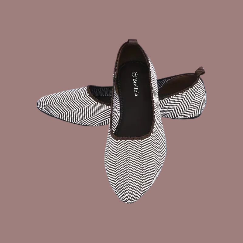 Breathable Knit Mary Jane Flats - Slip-On, ( Size: 9 )