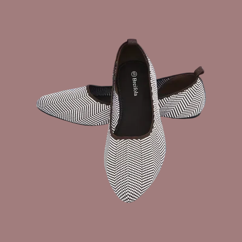 Breathable Knit Mary Jane Flats - Slip-On, ( Size: 10 )