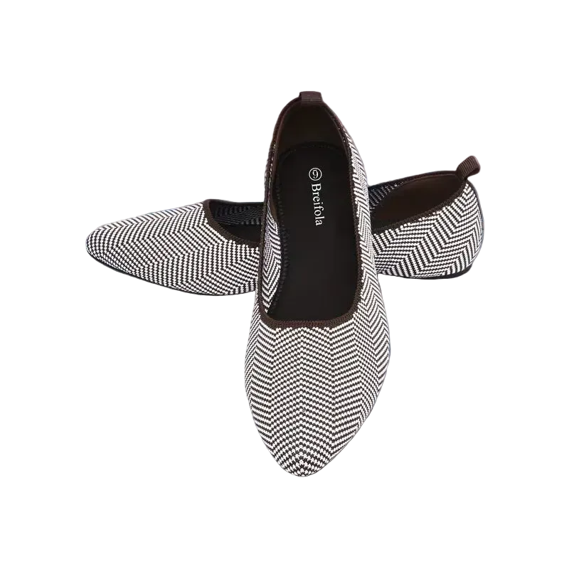 Breathable Knit Mary Jane Flats - Slip-On