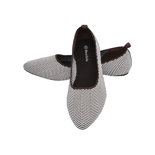 Breathable Knit Mary Jane Flats - Slip-On