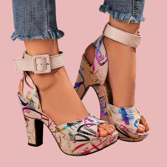 Fashion High Heeled Sandals ( Size: 7.5 )