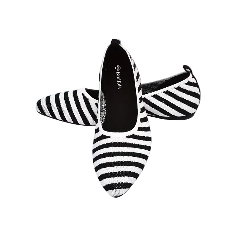Breathable Knit Mary Jane Flats - Slip-On ( 8 )