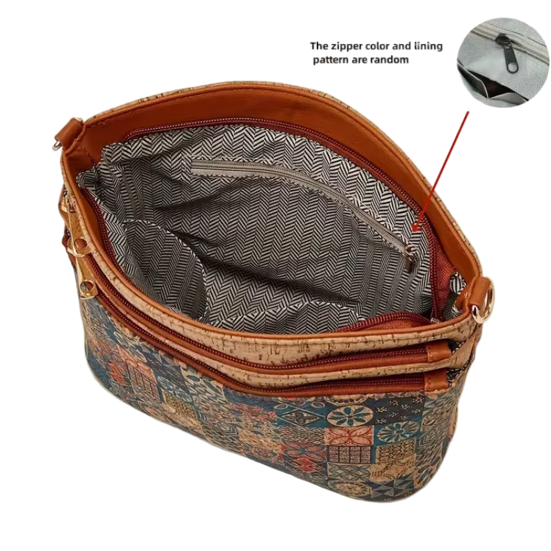 Vintage Floral Print Crossbody Bag