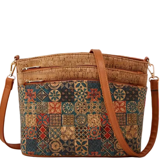 Vintage Floral Print Crossbody Bag